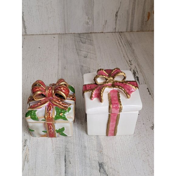 Gift box trinket set home decor present xmas ceramic vintage - Picture 3 of 6